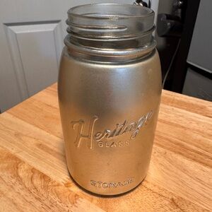 Ball Mason Jar Heritage Glass Gold Vase